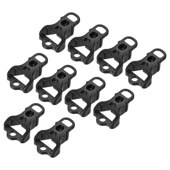 Uxcell 4mm 3 Hole Plastic Tent Rope Buckles Cord Adjuster for Camping Black 30Pack
