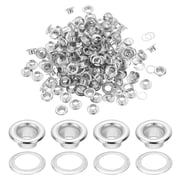 Uxcell 4mm/5/32" Metal Eyelets, Eyelets and Grommets Kit for DIY Project, Silver 150 Pcs