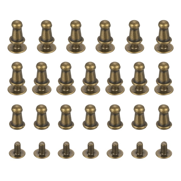 Uxcell 4mm Ball Head Stud Rivets Screw Back [20Pcs] - Metal Round Head Button Rivet for Bag & Belt & Handbag - Copper