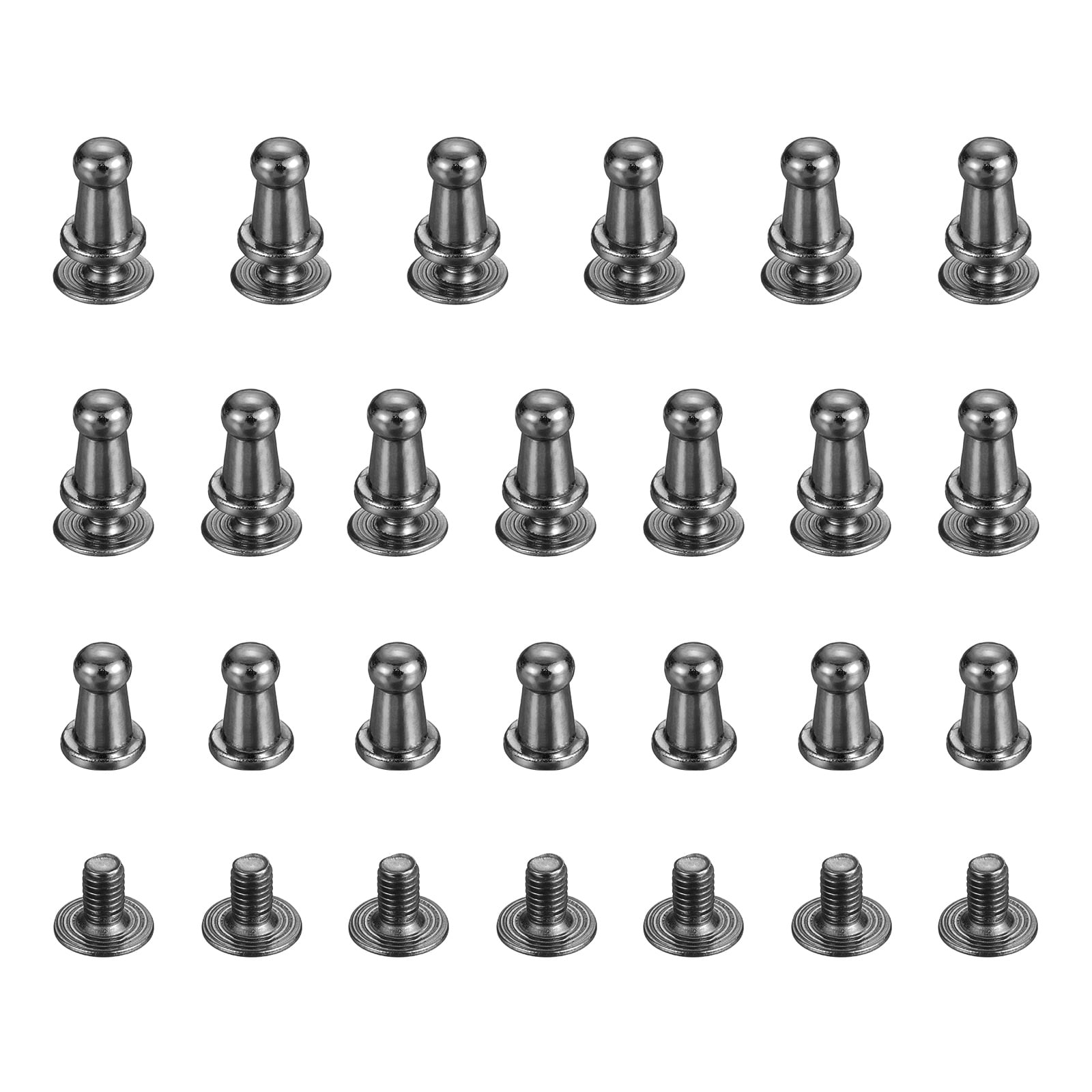 Uxcell 4mm Ball Head Stud Rivets Screw Back [20Pcs] - Metal Round Head ...