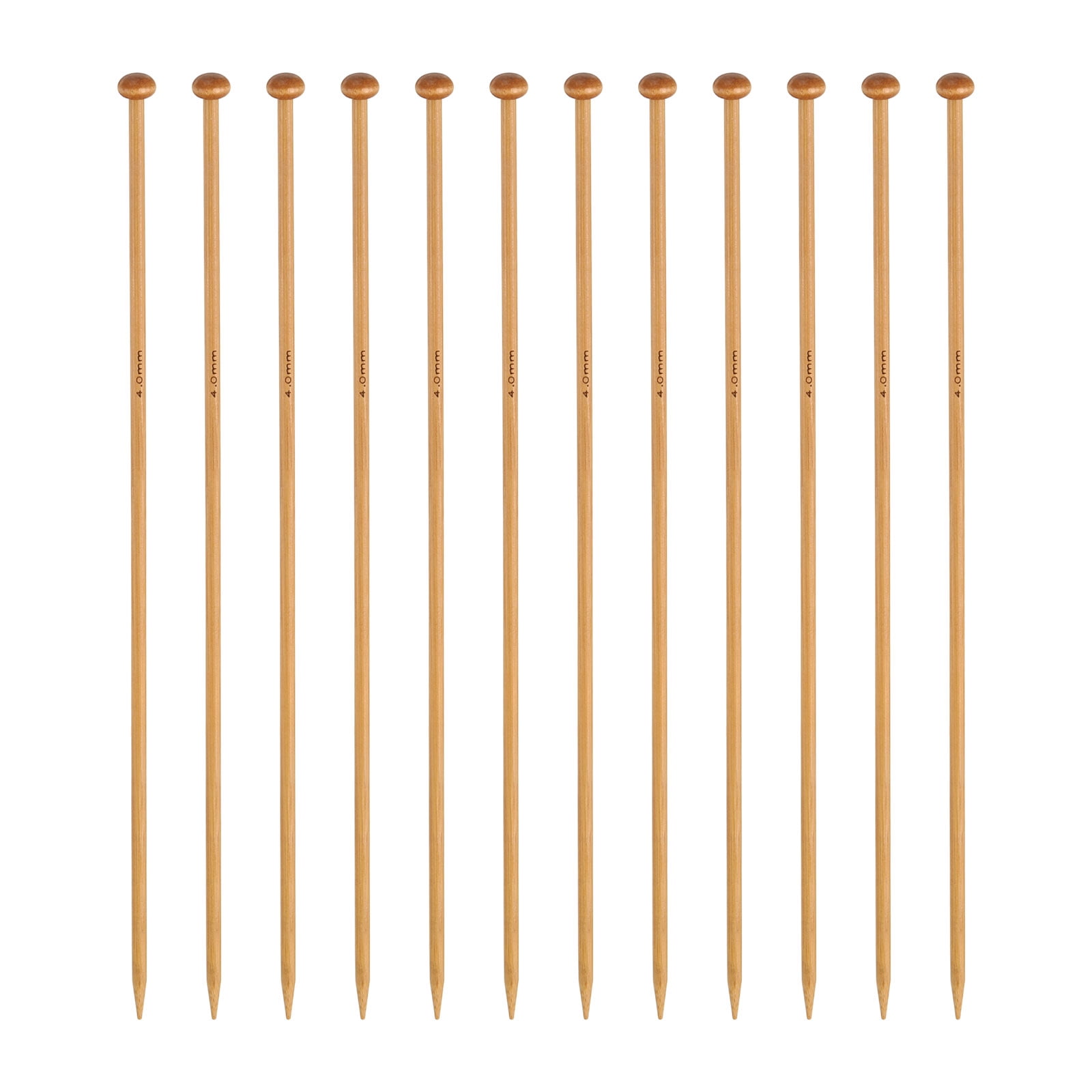Uxcell 4mm Bamboo Knitting Needle Straight Single Pointed 10 Inch Long