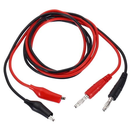 Uxcell 4mm Banana Plug to Alligator Clip Test 2Pcs Copper Cable Line Wire, Black Red