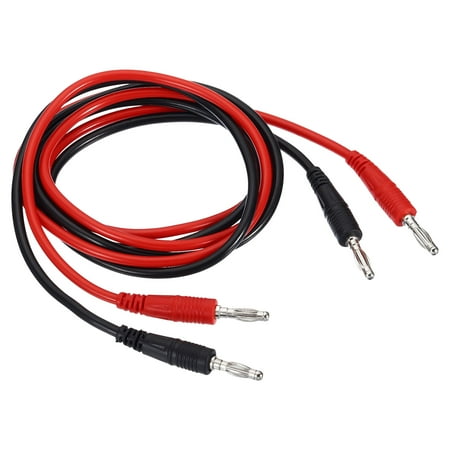 Uxcell 4mm Banana Plug to Banana Plug Test 2Pcs Copper Flexible Cable Line Wire, Multicolor