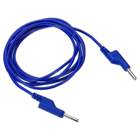 Uxcell 4mm Banana Plug to Banana Plug Test Copper Stackable Cable Wire for MultiMeter, Jumper 2m / 6.56ft, Blue