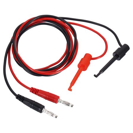 Uxcell 4mm Banana Plug to Test Hook Test 2Pcs Copper Flexible Cable Line Wire, Black Red