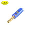 thumbnail image 1 of Uxcell 4mm Banana Speaker Cable Screw Plugs Connectors Blue Jack Connector 5 pack, 1 of 5
