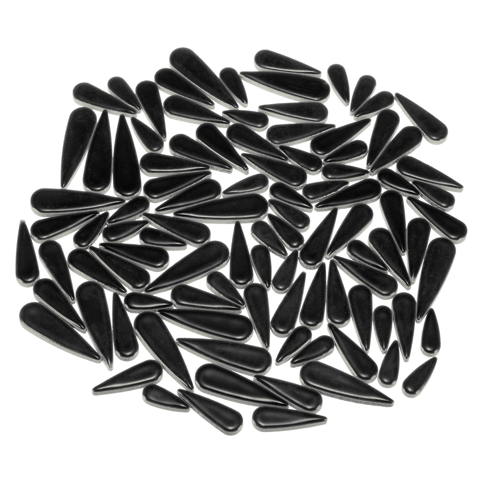 Uxcell 4mm Ceramic Mosaic Tile Teardrop Flower Leaf Tile Mosaic Block for Christmas Birthdays 1 Pack Black