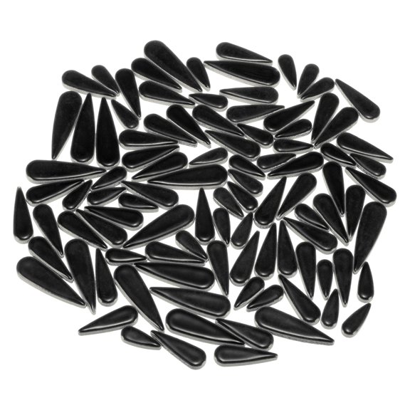 Uxcell 4mm Ceramic Mosaic Tile Teardrop Flower Leaf Tile Mosaic Block for Christmas Birthdays 1 Pack Black