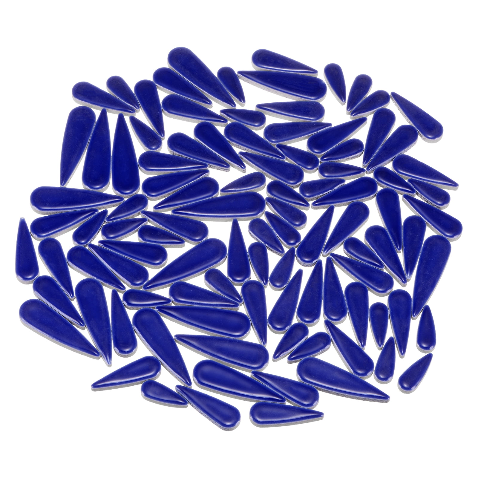 Uxcell 4mm Ceramic Mosaic Tile Teardrop Flower Leaf Tile Mosaic Block for Christmas Birthdays 1 Pack Dark Blue