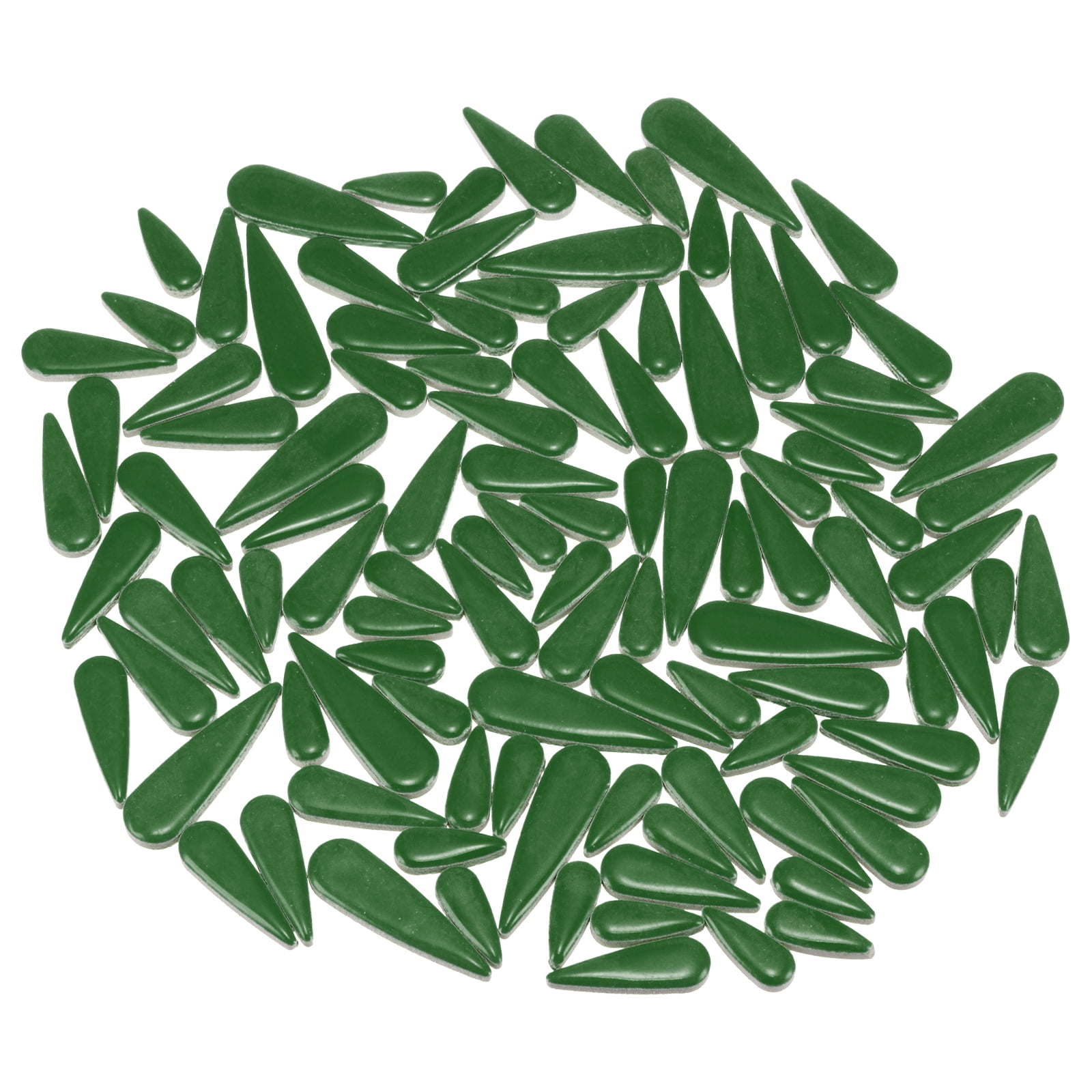 Uxcell 4mm Ceramic Mosaic Tile Teardrop Flower Leaf Tile Mosaic Block for Christmas Birthdays 1 Pack Dark Green