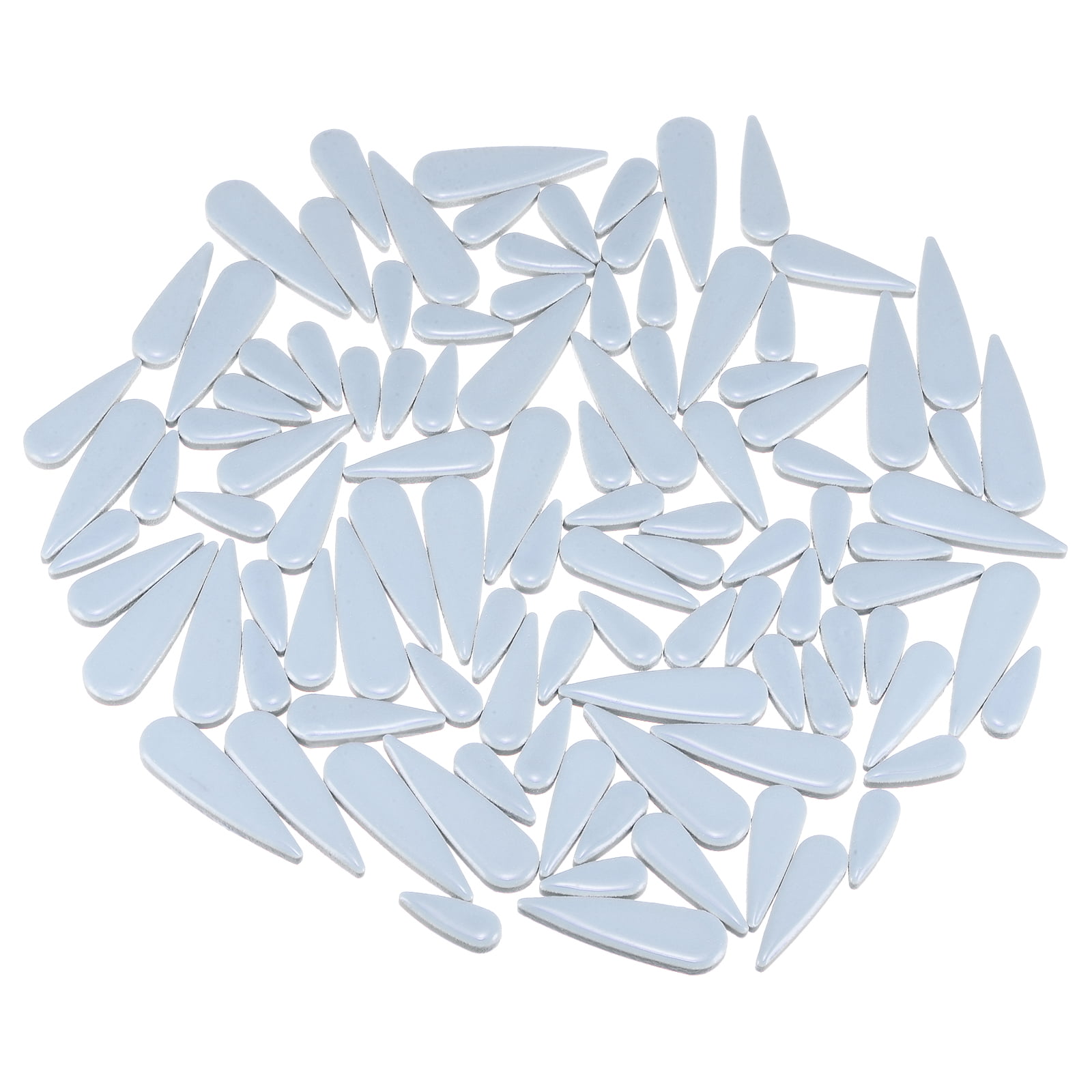 Uxcell 4mm Ceramic Mosaic Tile Teardrop Flower Leaf Tile Mosaic Block for Christmas Birthdays 1 Pack Grey Blue