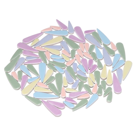 Uxcell 4mm Ceramic Mosaic Tile Teardrop Flower Leaf Tile Mosaic Block for Christmas Birthdays 1 Pack Light Color Mix