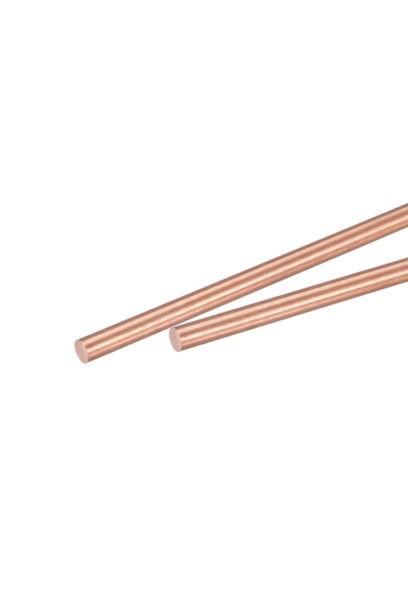 4mm Dia. 100mm Length Solid Copper Round Rod Lathe Bar Stock for DIY Craft 2pack