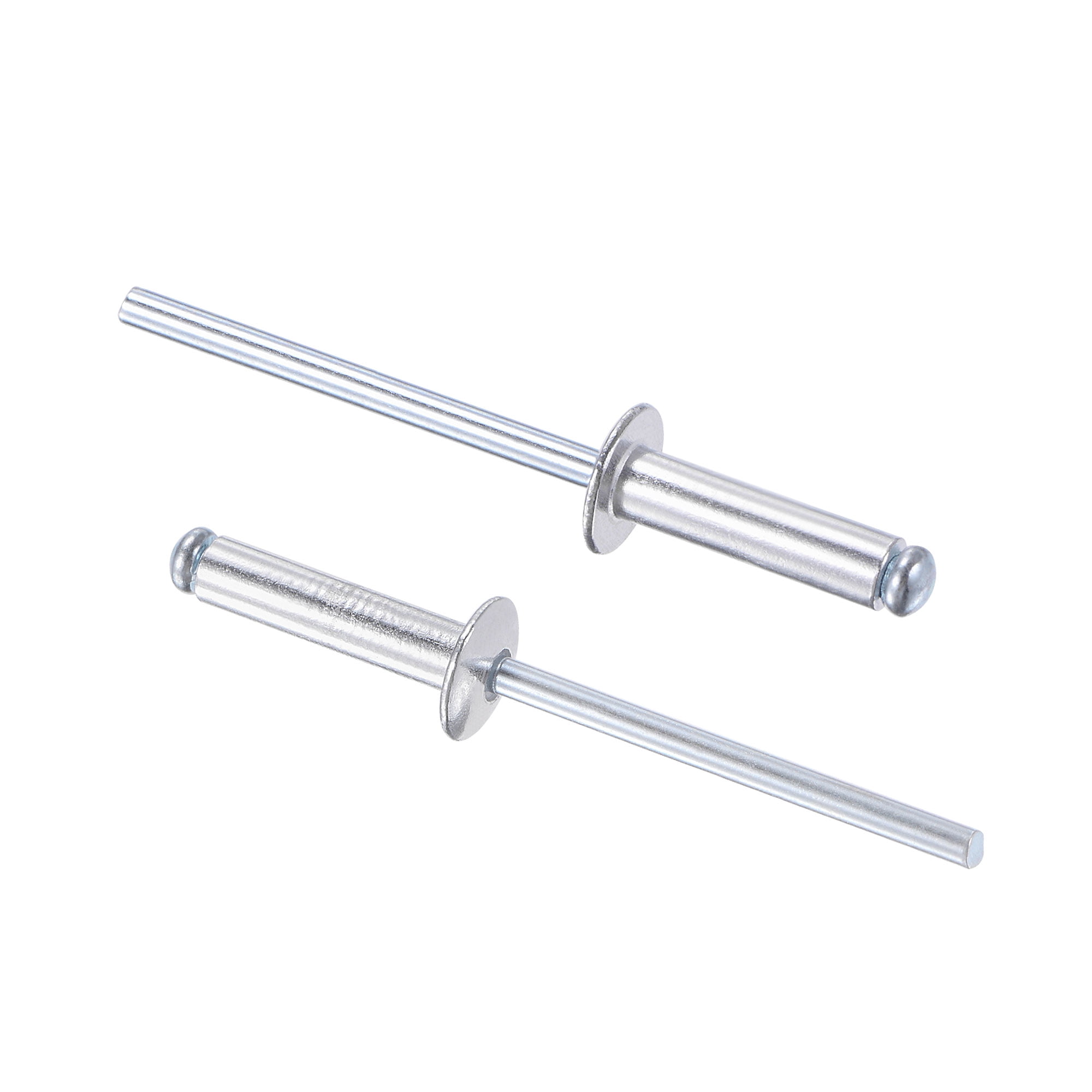 Uxcell 100pcs M4 X 10mm Aluminum Solid Rivets - Half Round Head Silver Tone Fasteners For DIY & Repair