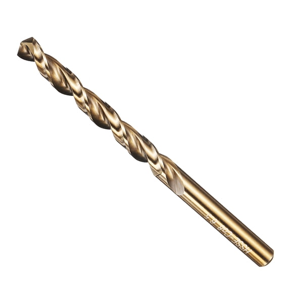 Uxcell 4mm Drill Bit, M42 8% Cobalt High-Speed Steel Jobber Straight Shank 135° Gold Finish for Hard Metal High-temperature Titanium Alloy - 4 Pack