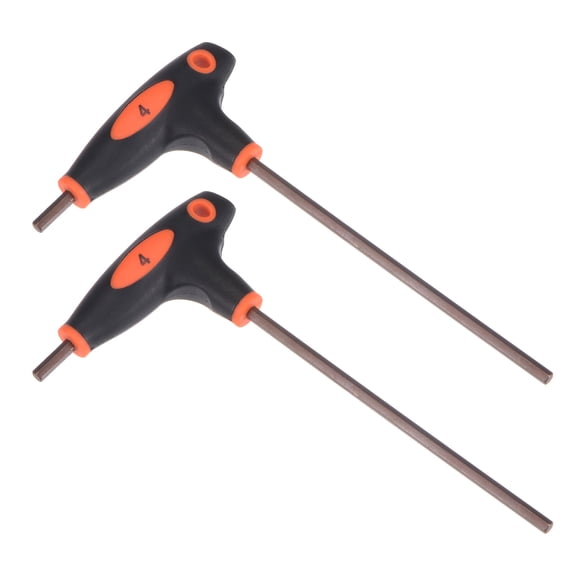 Uxcell 4mm Hex T-Handle Dual End Wrench Spanner, Metric S2 Steel 2 Pack