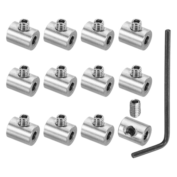Uxcell 4mm Hole Wire Rope Clips Set, 12 Set with M4 Screws Spanner, 8x10mm