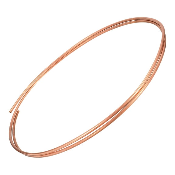 Uxcell 4mm ID 6mm OD 1mm Thick 99.9% Copper Tube, 6.56Ft Seamless Round Pipe Tubing for Refrigeration and Industry