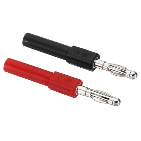 Uxcell 4mm Insulated Banana Plugs Solder, 2Pcs Copper Multimeter Test Extention Connectors, Black Red