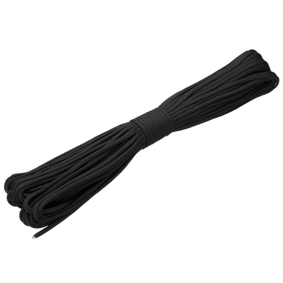 Uxcell 4mm Nylon Rope, 10ft Portable Clothesline for Luggage and Backpack Tie Downs, Hanging Clothes, Swings, Camping and Mountaineering Tie Downs, Black