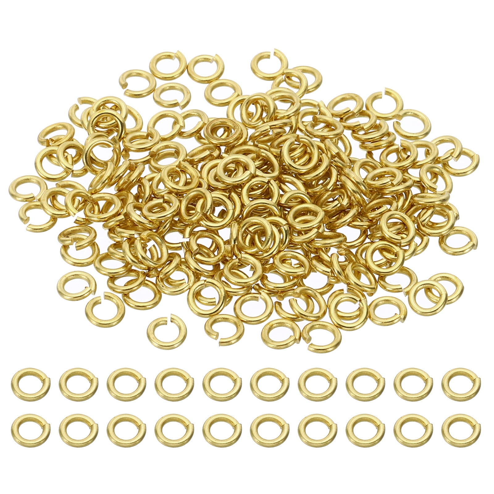 Uxcell 4mm Open Jump Rings, 200Pcs Solid Copper Round Ring Charm Loops ...