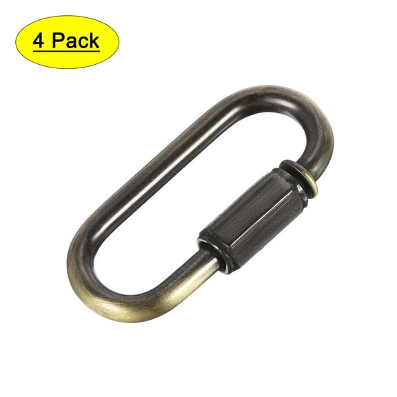 Uxcell 4mm Oval Shape Quick Link Screw Lock Chain Connector Bronze 4 Pack