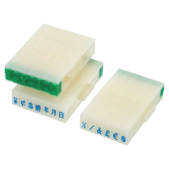 Uxcell 4mm Plastic 20 Digits Font Size 6 Date Currency Math Detachable Character Stamp Set