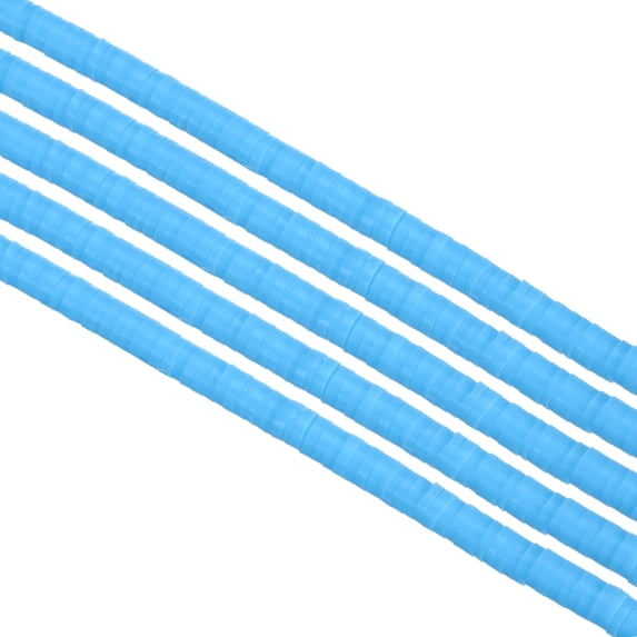 Uxcell Polymer Clay Beads Spacer 1750 Pcs 5 Strands Round Flat Handmade Bead Spacer for Jewelry Making Blue 0.16 inch