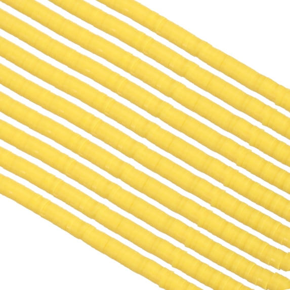 Uxcell Polymer Clay Beads Spacer 3500Pcs 10 Strands Round Flat Handmade Bead Spacer Orange 0.16 inch