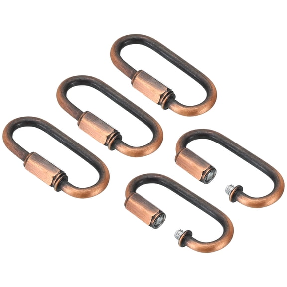 Uxcell 4mm Steel Chain Quick Links Screw Locking Chain Connector Ring Hook Clips 44 Lbs Red Bronze 5 Pack
