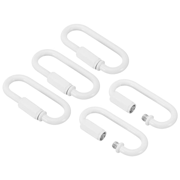 Uxcell 4mm Steel Chain Quick Links Screw Locking Chain Connector Ring Hook Clips 44 Lbs White 5 Pack