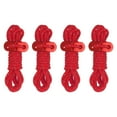 thumbnail image 1 of Uxcell 4mm Tent Rope, 4 Pack 6.5ft Reflective Guyline Rope with Adjuster for Camping Hiking, Red, 1 of 6
