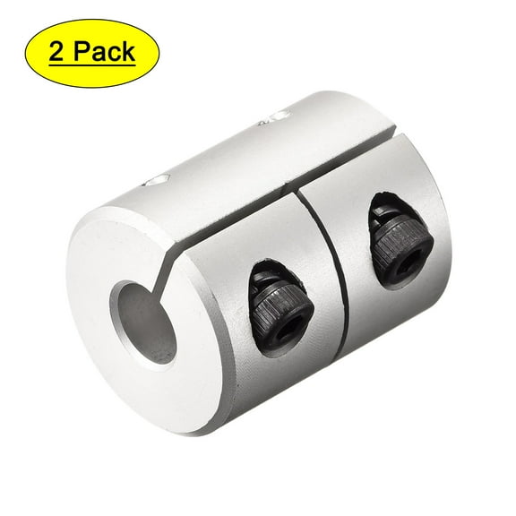 Uxcell 4mm to 6.35mm Shaft Coupling 25mmx20mm Coupler Aluminum Alloy Joint Motor, 2 Pack