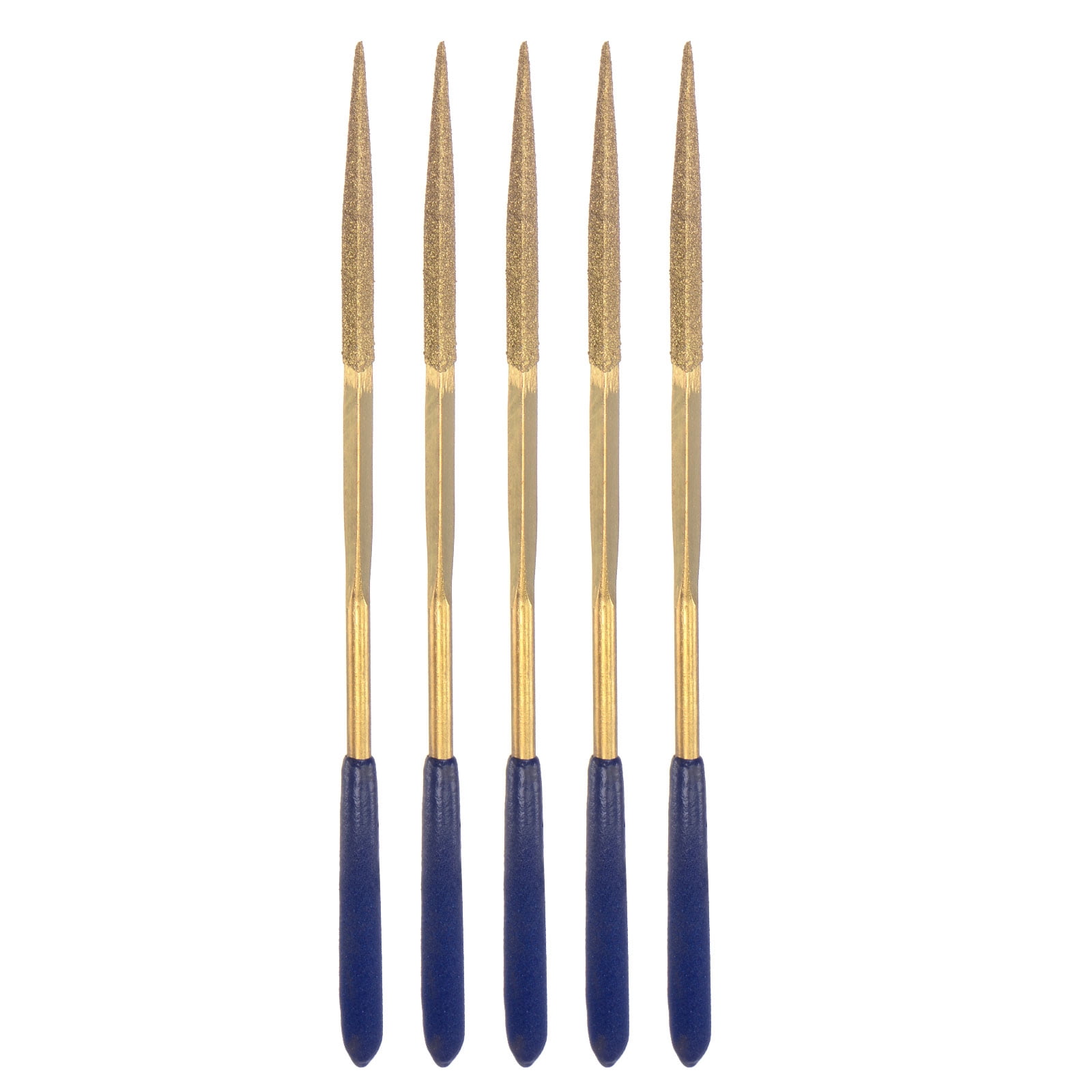 Uxcell 4mm x 160mm Titanium Coated Triangle Diamond Needle Files with ...