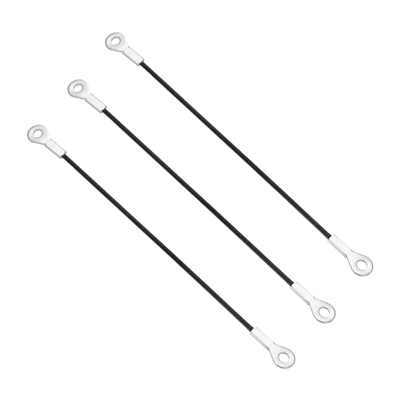 Uxcell 4mm x 30cm Lanyard Cable 3Pcs 304 Stainless Steel Wire Rope Lanyard for Outdoor Gate Curtains Hanging Lamps Black