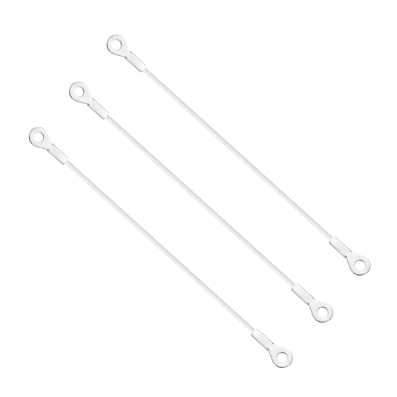 Uxcell 4mm x 30cm Lanyard Cable, 3 PCS 304 Stainless Steel Cable Eyelets Ended Short Wire Rope Lanyard Safety Tether Chain Lock for Outdoor Gate Curtains Hanging Lamps, White