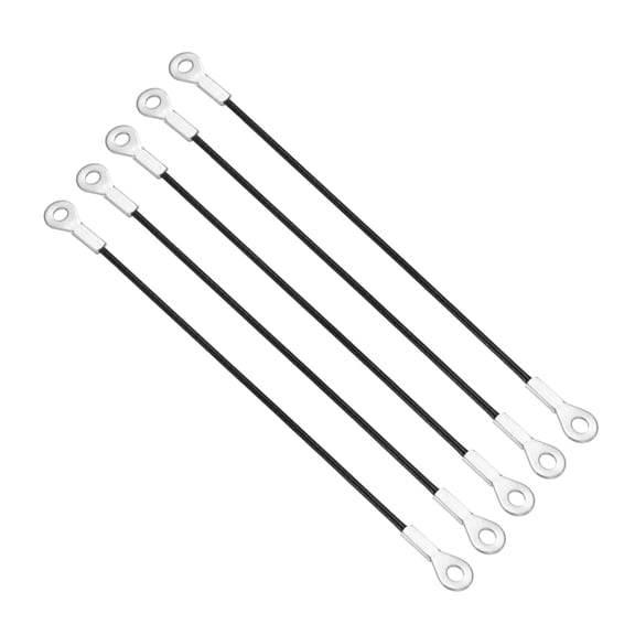 Uxcell 4mm x 30cm Lanyard Cable, 5 PCS 304 Stainless Steel Cable Eyelets Ended Short Wire Rope Lanyard Safety Tether Chain Lock for Outdoor Gate Curtains Hanging Lamps, Black