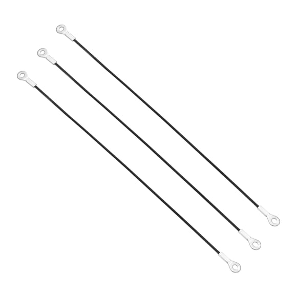 Uxcell 4mm x 50cm Lanyard Cable, 3 PCS 304 Stainless Steel Cable Eyelets Ended Short Wire Rope Lanyard Safety Tether Chain Lock for Outdoor Gate Curtains Hanging Lamps, Black