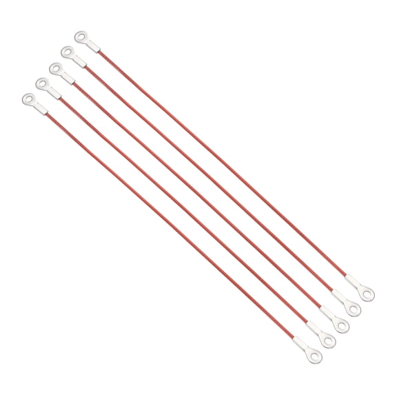 Uxcell 4mm x 50cm Lanyard Cable, 5 PCS 304 Stainless Steel Cable Eyelets Ended Short Wire Rope Lanyard Safety Tether Chain Lock for Outdoor Gate Curtains Hanging Lamps, Red