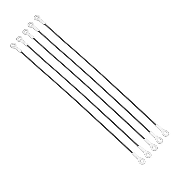 Uxcell 4mm x 50cm Lanyard Cable, 5 PCS 304 Stainless Steel Cable Eyelets Ended Short Wire Rope Lanyard Safety Tether Chain Lock for Outdoor Gate Curtains Hanging Lamps, Black