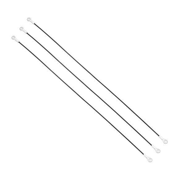 Uxcell 4mm x 80cm Lanyard Cable, 3 PCS 304 Stainless Steel Cable Eyelets Ended Short Wire Rope Lanyard Safety Tether Chain Lock for Outdoor Gate Curtains Hanging Lamps, Black