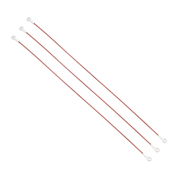 Uxcell 4mm x 80cm Lanyard Cable, 3 PCS 304 Stainless Steel Cable Eyelets Ended Short Wire Rope Lanyard Safety Tether Chain Lock for Outdoor Gate Curtains Hanging Lamps, Red