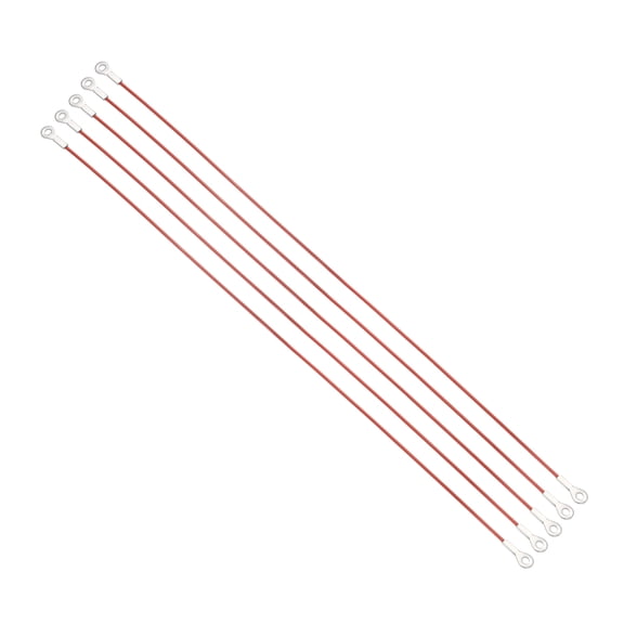 Uxcell 4mm x 80cm Lanyard Cable, 5 PCS 304 Stainless Steel Cable Eyelets Ended Short Wire Rope Lanyard Safety Tether Chain Lock for Outdoor Gate Curtains Hanging Lamps, Red