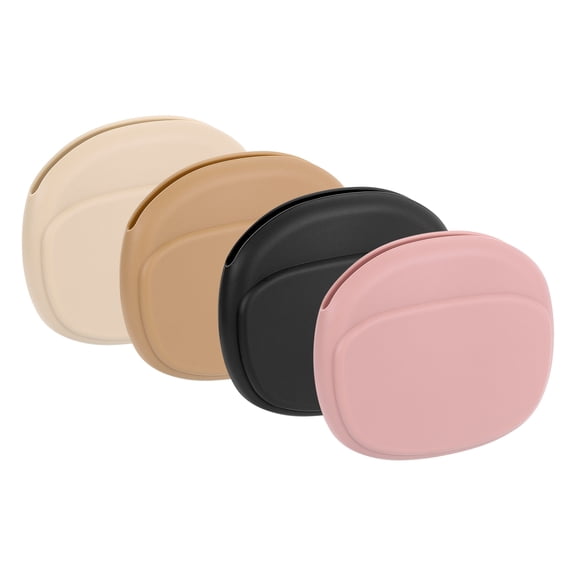 Uxcell 4pack Earbuds Cases, Wired Earphone Case Holder Organizer, Silicone EarBuds Case Pouch Small, Black,Beige,Brown,Pink