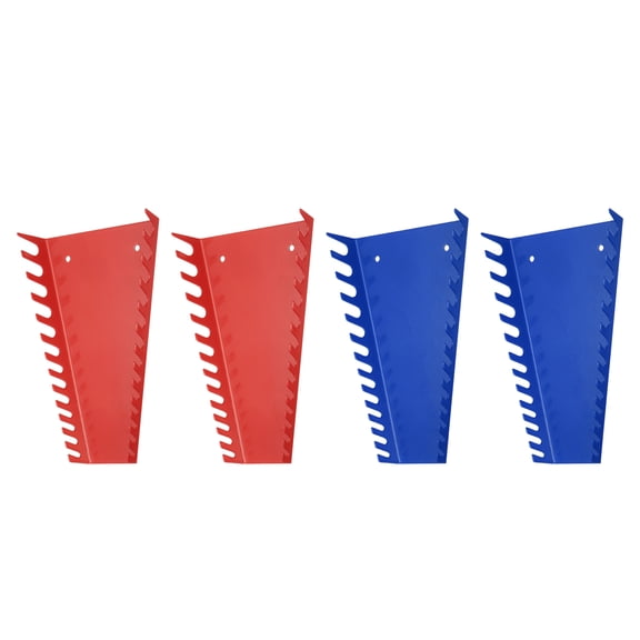 Uxcell 4pack Metal Wrench Organizer, 52-Slot, Wrench Holder Rack Tray Storage, Fit Metric & SAE Wrenches, Blue,Red
