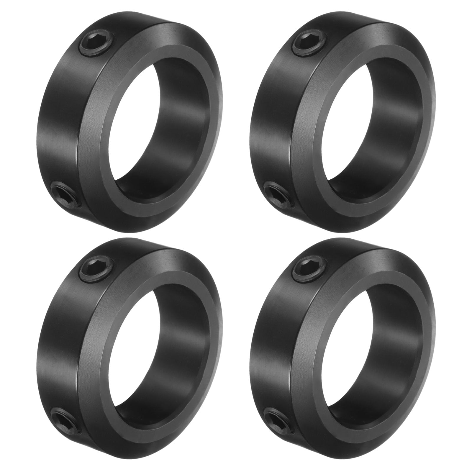 Uxcell 4pack Set-Screw Collars 30mm Bore, 1045 Steel Shaft Collars, 46mm OD, 15mm Width Axle Collar Clamp for Linear Rod Shaft Guide