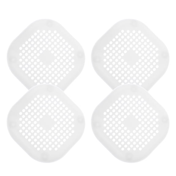 Uxcell 4packs Shower Drain Hair Catcher  Square Drain Strainer for Shower Kitchen, White