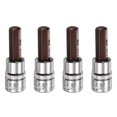 thumbnail image 1 of Uxcell 4pcs 1/4" Hex Bit Socket 1/4" Square Drive SAE Extension Impact Bit Power Nut Driver Set S2 & CR-V Steel Socket Ratchet Wrench Bits, 1 of 7