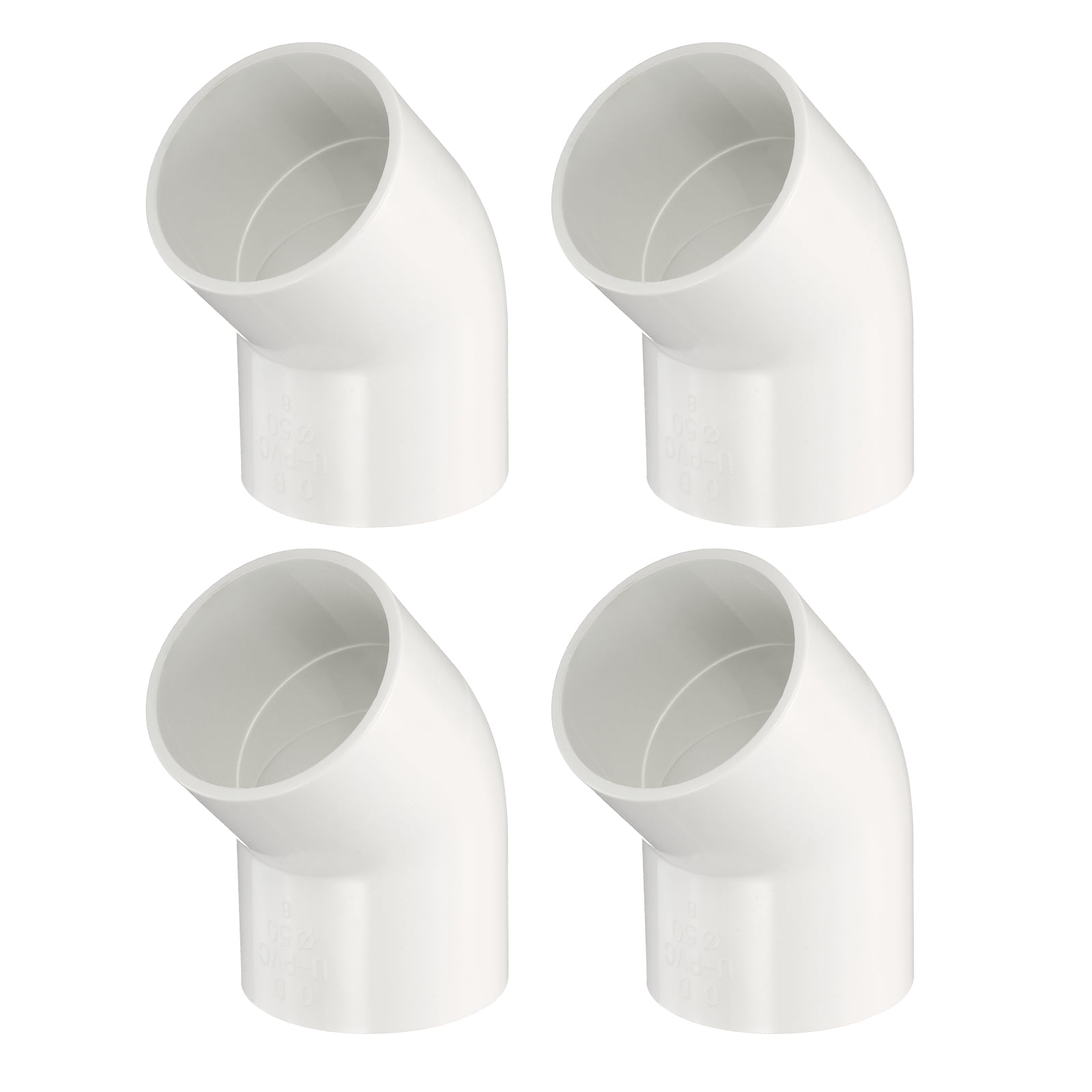 Sourcing Map 90 Degree Elbow PVC Pipe Fittings - 4pcs 1.5 Inch 2-Way Corner Adapters For DIY Furniture, Shelves, Garden Projects
