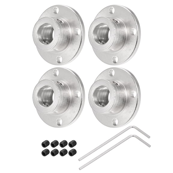 Uxcell 4pcs 11mm Flange Coupling Connector, Shaft Axis Fittings with 8pcs Fastening Screw 2pcs M2 Hex Wrench